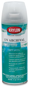 Krylon Gallery Series UV Archival Varnish, UV Archival Varnish, Gloss, 11 oz