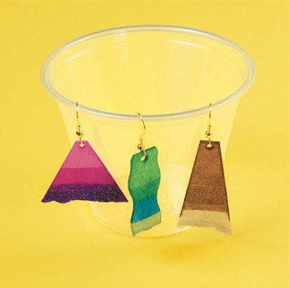 watercolor paper earrings