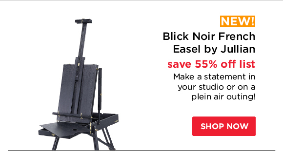 NEW! Blick Noir French Easel by Jullian - save 55% off list - Make a statement in your studio or on a plein air outing!