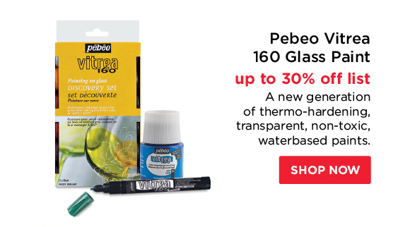 Pebeo Vitrea 160 Glass Paint - up to 30% off list - A new generation of thermo-hardening, transparent, non-toxic, waterbased paints.