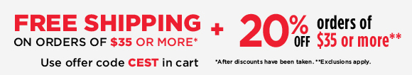 Free Shipping on $35+ / 20% off $35+
