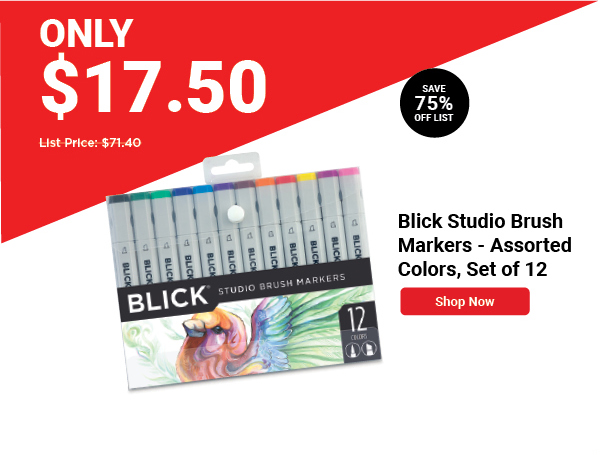 Blick Studio Brush Markers - Assorted Colors, Set of 12