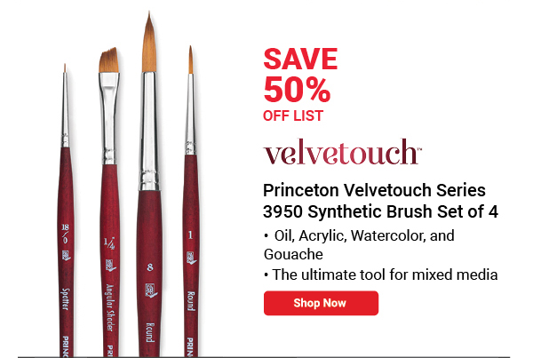 Princeton Series 4050 Heritage Synthetic Sable Brush Set- Blick Exclusive, Set of 4