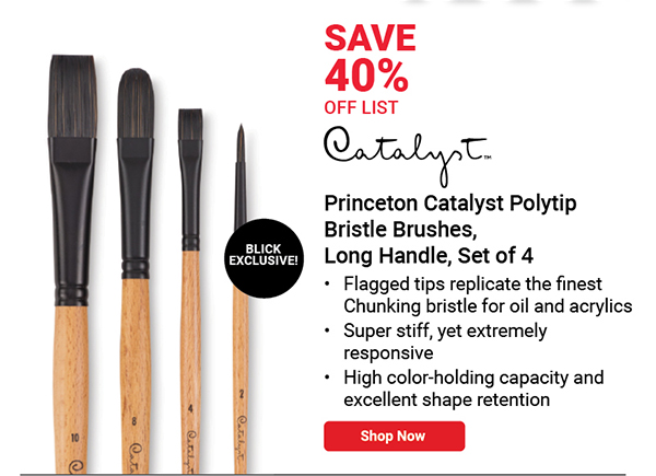 BLICK Exclusive! Princeton Catalyst Polytip Bristle Brushes, Set of 4