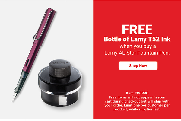 FREE Bottle of Lamy T52 ink when you buy a Lamy AL-Star Fountain Pen.