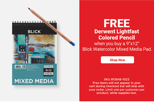 FREE Lightfast Sample Card when you buy a 9x12 Blick Watercolor Mixed Media Pad.