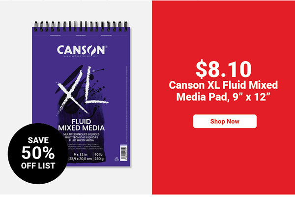 Canson XL Fluid Mixed Media Pad - 9" x 12"