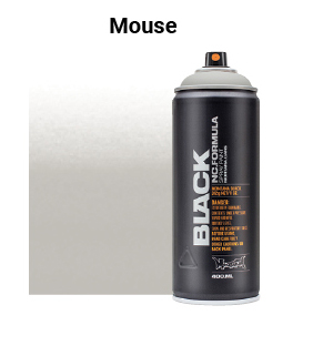 Montana Black Spray Paint - Mouse, 400 ml can