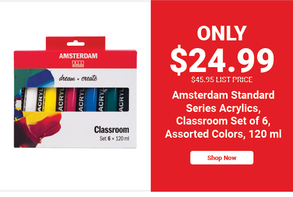 Amsterdam Standard Series Acrylics - Classroom Set of 6, Assorted Colors, 120 ml, Tubes