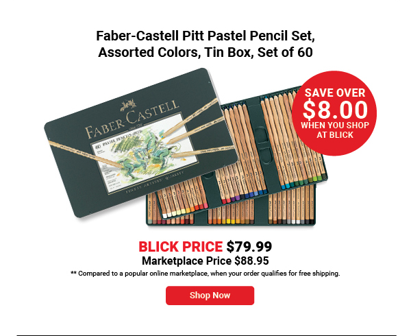 Faber-Castell Pitt Pastel Pencil Set - Assorted Colors, Tin Box, Set of 60