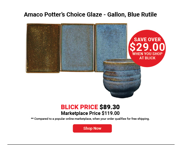 Amaco Potter's Choice Glaze - Gallon, Blue Rutile