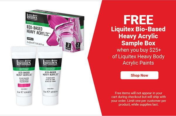 FREE Liquitex Bio-Based Heavy Acrylic Sample Box when you buy $25+ of Liquitex Heavy Body Acrylic Paints