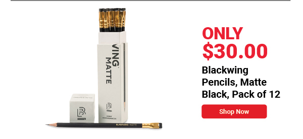 Blackwing Pencils - Matte Black, Pack of 12