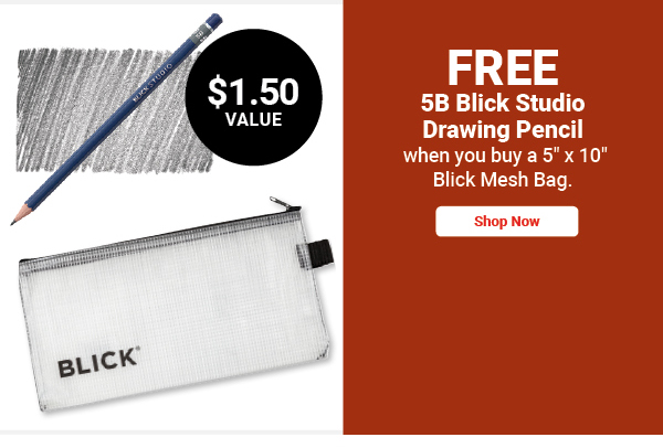 FREE! 5B Blick Studio Drawing Pencil when you buy a 5x10 Blick Mesh Bag.