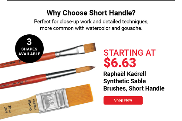 Raphaël Kaërell Synthetic Sable Brushes, Short Handle