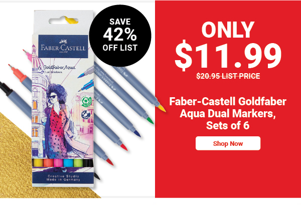 Faber-Castell Goldfaber Aqua Dual Markers, Sets of 6