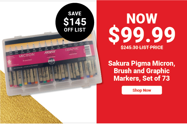 Sakura Pigma Micron, Brush and Graphic Markers - Set of 73, Assorted Colors, Assorted Sizes