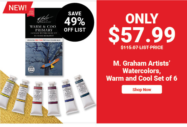 NEW! M. Graham Artists' Watercolor - Warm and Cool, Set of 6, 15 ml