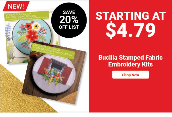 NEW! Bucilla Stamped Fabric Embroidery Kits