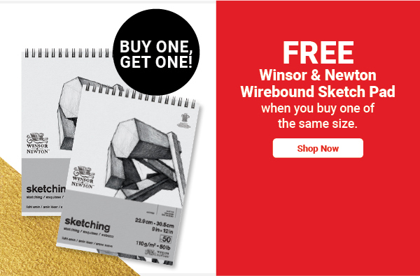 Free Winsor & Newton Wirebound Sketch Pad when you buy one of the same size.