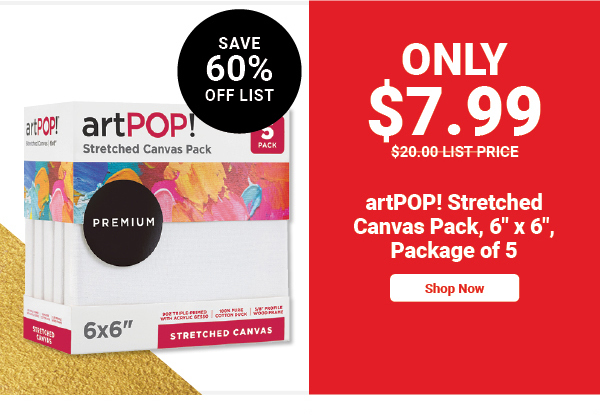 artPOP! Stretched Canvas Pack - 6" x 6", Pkg of 5