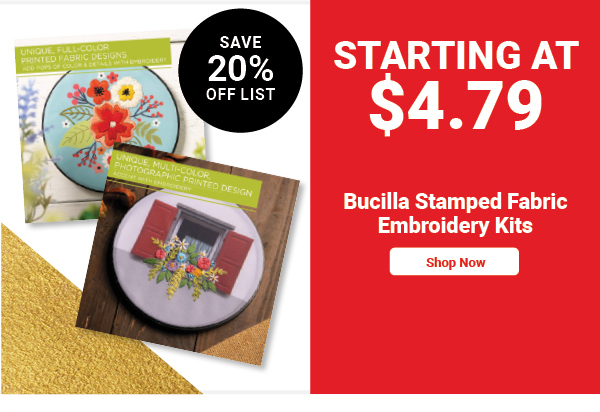 Bucilla Stamped Fabric Embroidery Kits - 13 Different Patterns!