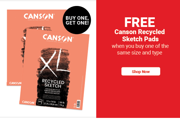 FREE Canson XL Recycled Sketch Pads when you buy one of the same size and type