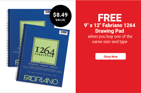 FREE 9" x 12" Fabriano 1264 Drawing Pad when you buy one of the same size and type