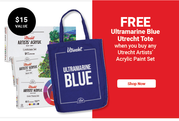 FREE! Ultramarine Utrecht Tote when you buy any Utrecht Artists' Acrylic Paint Set