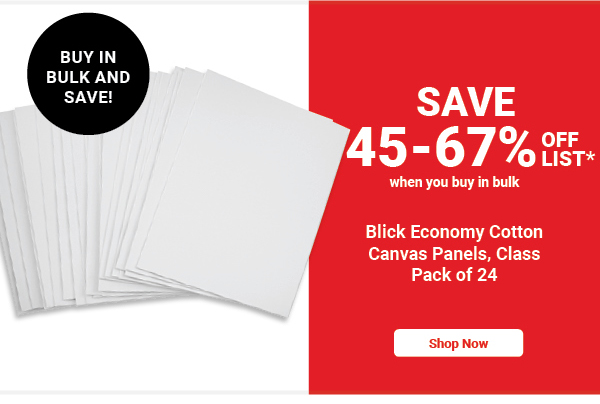 Blick Economy Cotton Canvas Panels, Class Pack of 24