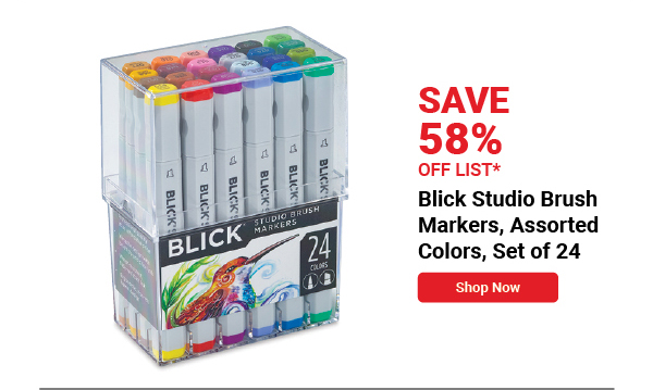 Blick Studio Brush Markers - Assorted Colors, Set of 24