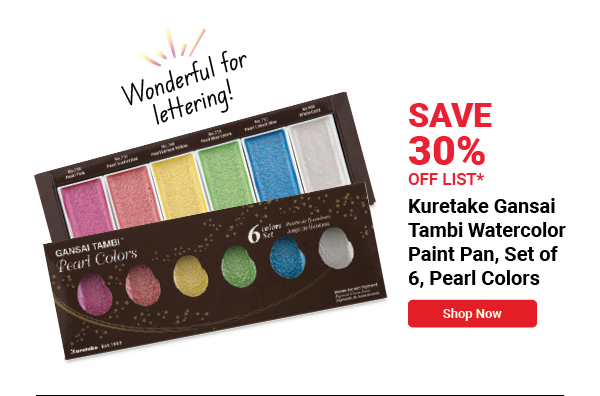 Kuretake Gansai Tambi Watercolor Paint Pan - Set of 6, Pearl Colors