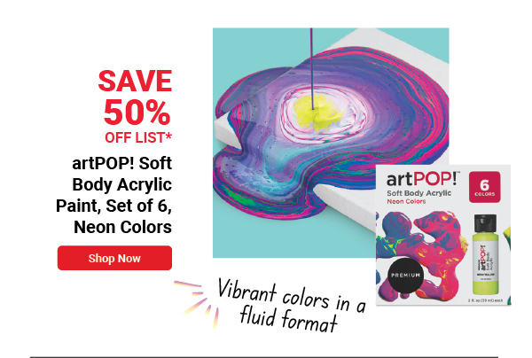 artPOP! Soft Body Acrylic Paint - Set of 6, Neon Colors