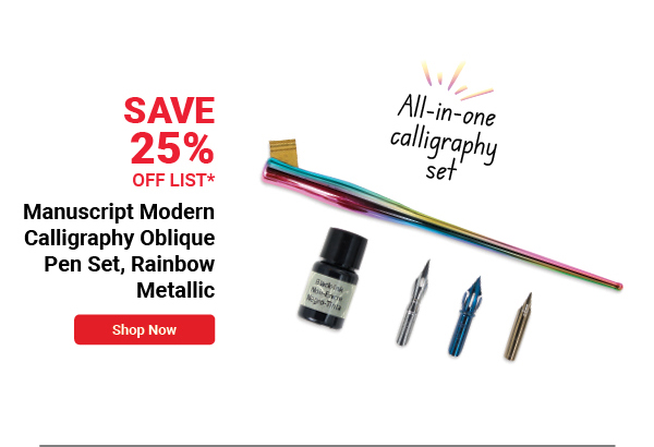 Manuscript Modern Calligraphy Oblique Pen Set - Rainbow Metallic