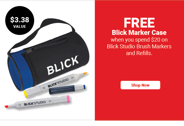 FREE! Blick Marker Case when you spend $20 on Blick Studio Brush Markers and Refills.