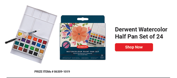 Derwent Watercolor Half Pan Paint - Set of 24