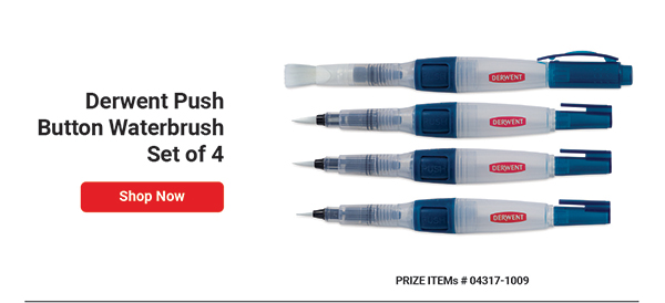 Derwent Push Button Waterbrushes - Set of 4