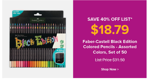 Faber-Castell Black Edition Colored Pencils - Assorted Colors, Set of 50