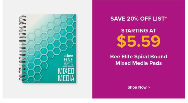 Bee Elite Spiral Bound Mixed Media Pads