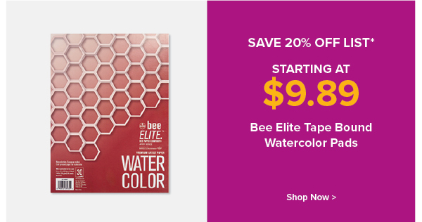 Bee Elite Tape Bound Watercolor Pads