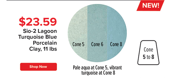 Sio-2 Lagoon Turquoise Blue Porcelain Clay
