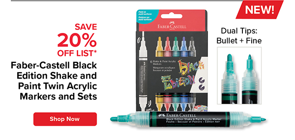 Faber-Castell Black Edition Shake and Paint Twin Acrylic Markers and Sets