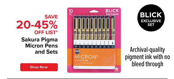 Sakura Pigma Micron Pens and Sets