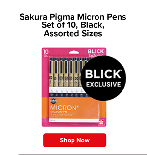 Sakura Pigma Micron Pens - Blick Exclusive Customer Favorites, Set of 10, Black, Assorted Sizes