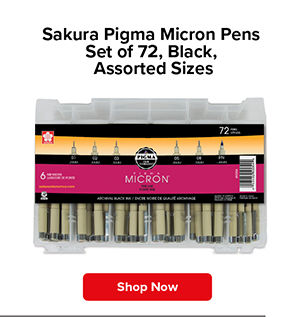 Sakura Pigma Micron Pens - Set of 72, Black, Assorted Sizes