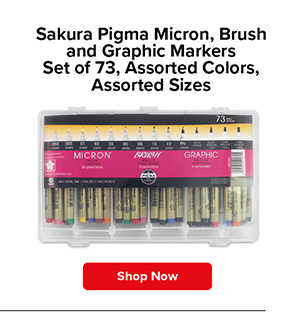 Sakura Pigma Micron, Brush and Graphic Markers - Set of 73, Assorted Colors, Assorted Sizes