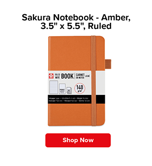 Sakura Notebook - Amber, 3.5" x 5.5", Ruled