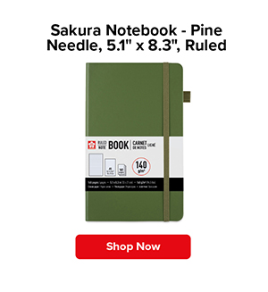 Sakura Notebook - Pine Needle, 5.1" x 8.3", Ruled