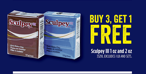 Buy 3, Get 1 FREE - Sculpey III and 2 oz
