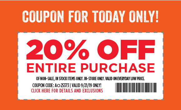 Coupon for Today Only